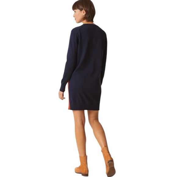 NWT SKFK Domeka Navy Blue Long Sleeve Cotton Knit Mini Dress Size 2 - Picture 3 of 11
